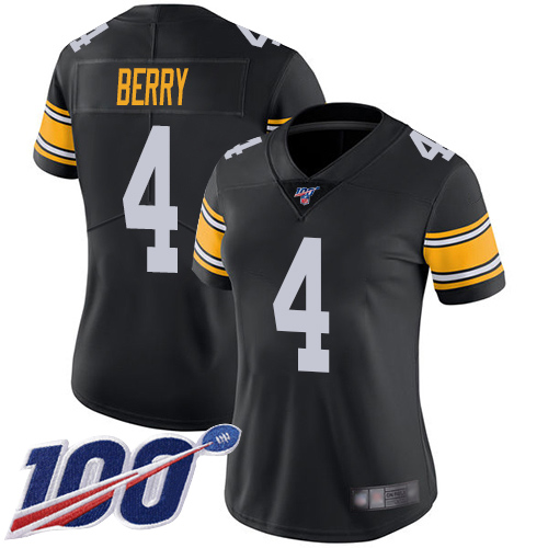 Women Pittsburgh Steelers Football #4 Limited Black Jordan Berry Alternate 100th Season Vapor Untouchable Nike NFL Jersey